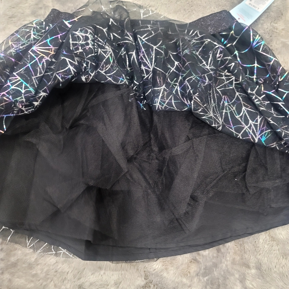 New Cat and Jack halloween spiderweb rainbow metallic tutu skirt size L - Picture 8 of 12
